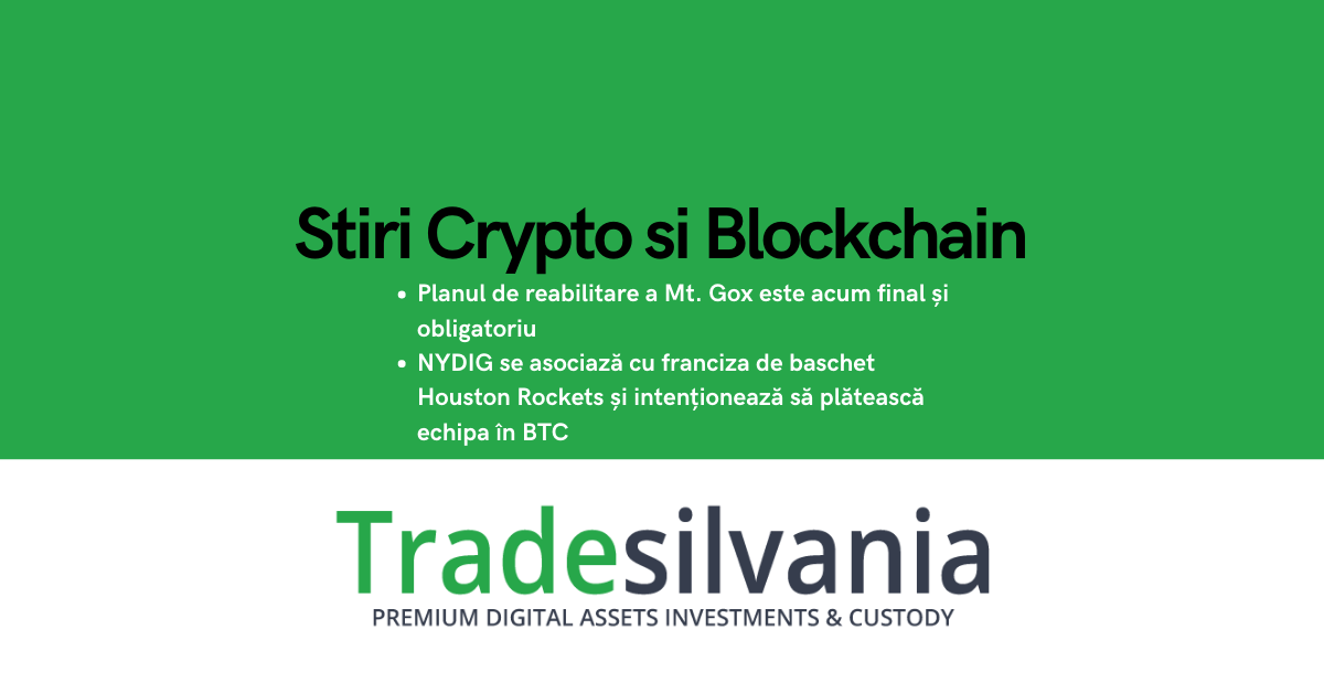Știri crypto & Bitcoin - Planul de reabilitare a Mt. Gox este acum final și obligatoriu - NYDIG se asociază cu franciza de baschet Houston Rockets și intenționează să plătească echipa în BTC – 15-02-2022