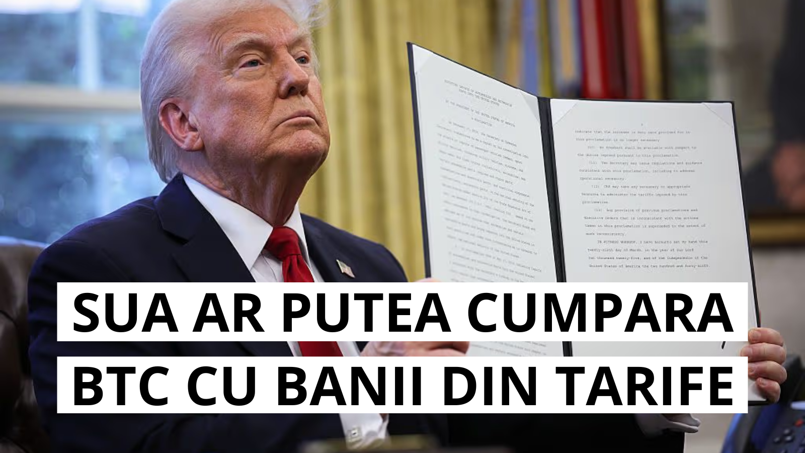 SUA ar putea cumpara Bitcoin cu bani din tarife comerciale